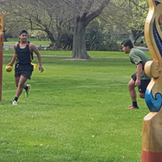 Tamariki playing Kī o rahi, a traditional Māori sport  image