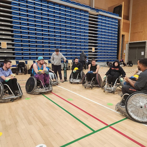 Wheelchair basketball players