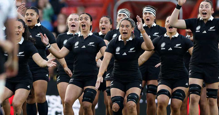 Team performing haka at Rugby World Cup